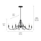 Kichler Lighting 52457BKT Textured Black Oval Chandelier 8lt Image 2