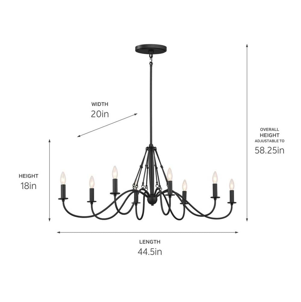 Kichler Lighting 52457BKT Textured Black Oval Chandelier 8lt Image 2
