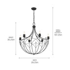 Kichler Lighting 52462BKT Textured Black Chandelier 6lt Image 2