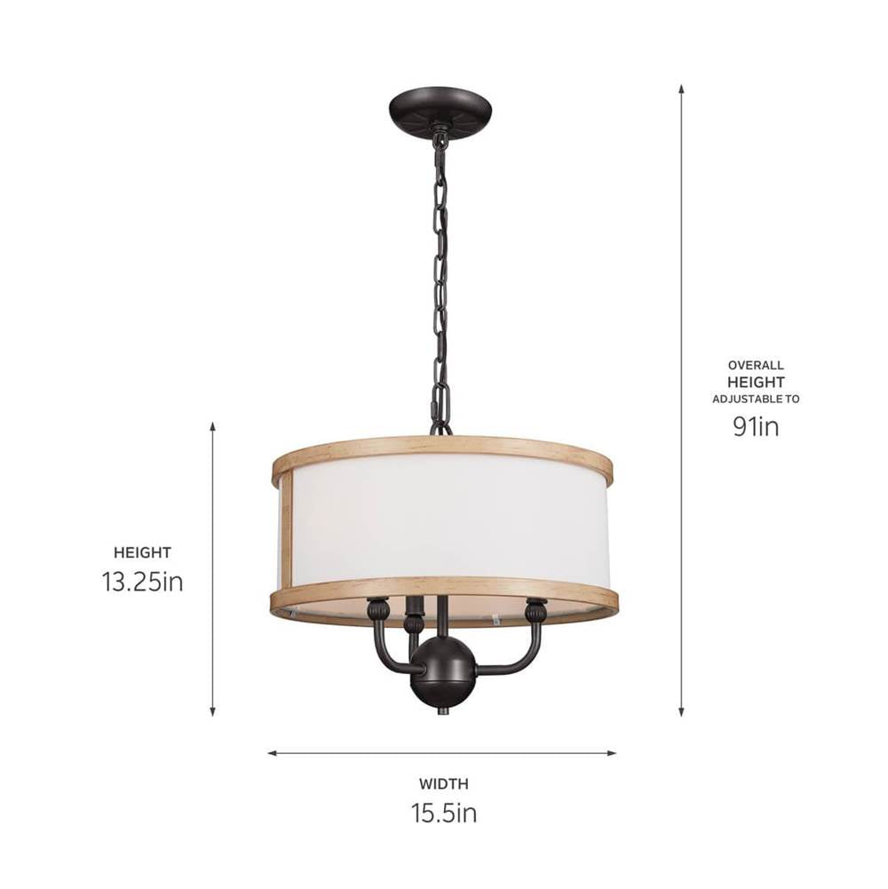 Kichler Lighting 52465AVI Anvil Iron Chandelier/semi Flush 3lt Image 2