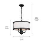 Kichler Lighting 52465BKT Textured Black Chandelier/semi Flush 3lt Image 2