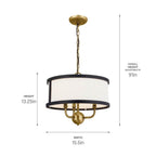 Kichler Lighting 52465NBR Natural Brass Chandelier/semi Flush 3lt Image 2