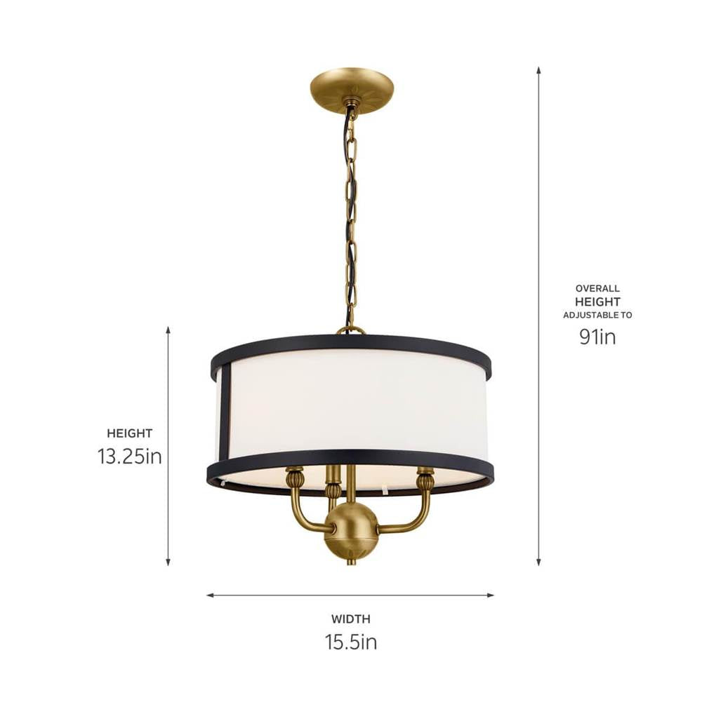 Kichler Lighting 52465NBR Natural Brass Chandelier/semi Flush 3lt Image 2