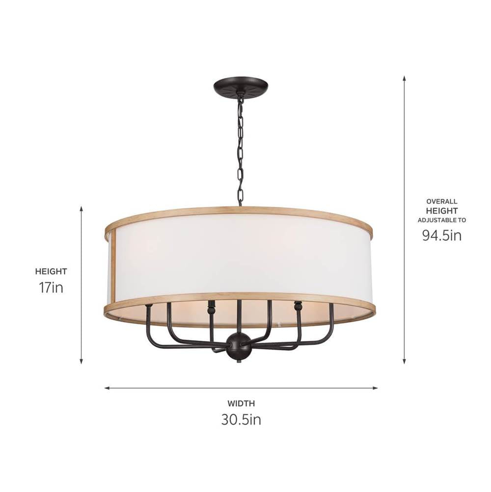 Kichler Lighting 52466AVI Anvil Iron Chandelier 6lt Image 2