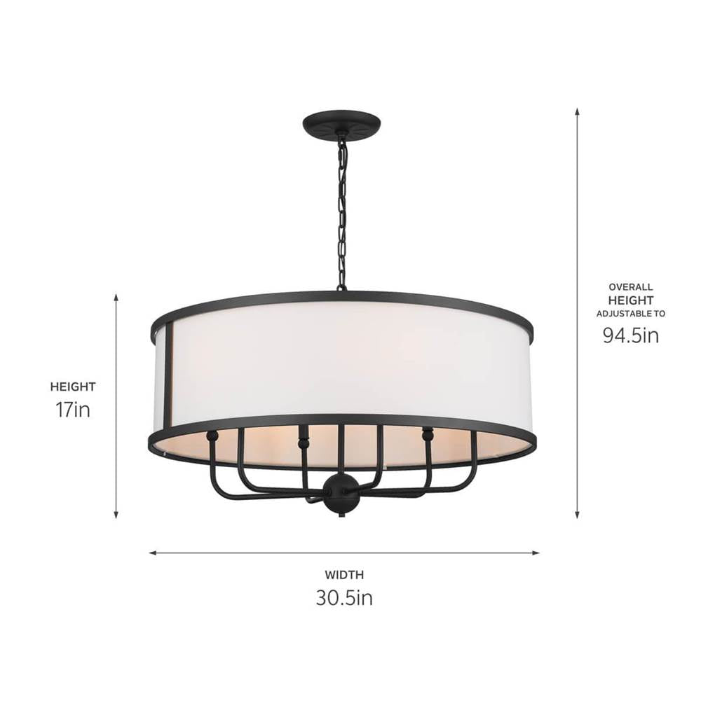 Kichler Lighting 52466BKT Textured Black Chandelier 6lt Image 2