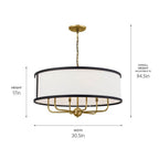 Kichler Lighting 52466NBR Natural Brass Chandelier 6lt Image 2