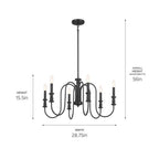 Kichler Lighting 52470BK Black Chandelier 6lt Image 3