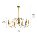 Kichler Lighting 52471NBR Natural Brass Chandelier 9lt Image 3