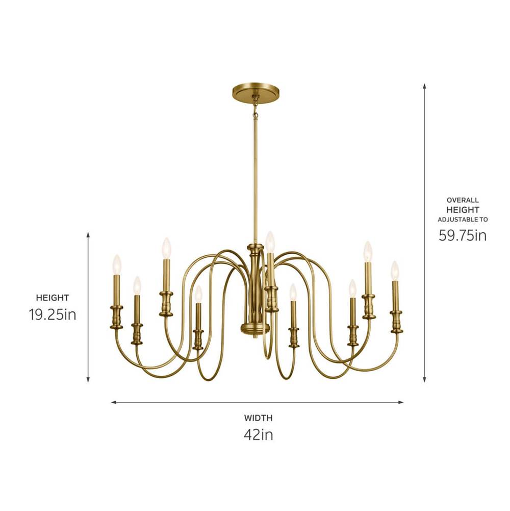 Kichler Lighting 52471NBR Natural Brass Chandelier 9lt Image 3