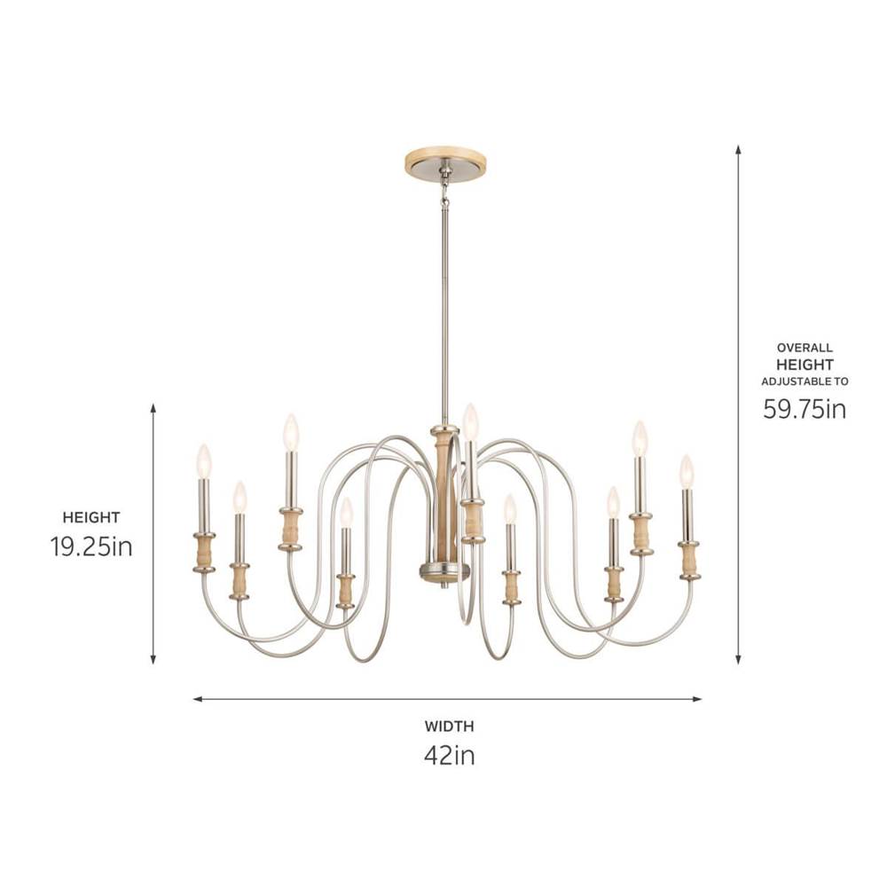 Kichler Lighting 52471NI Brushed Nickel Chandelier 9lt Image 3