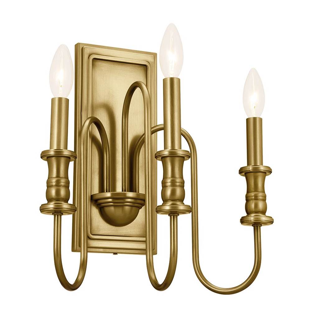 Kichler Lighting 52473NBR Natural Brass Wall Sconce 3lt Image 1