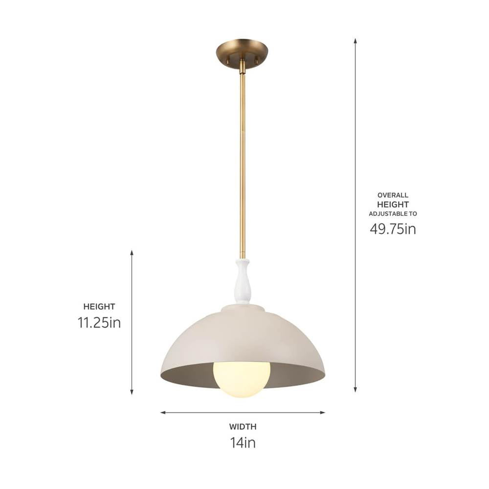 Kichler Lighting 52476GRG Greige Pendant 1lt Image 2