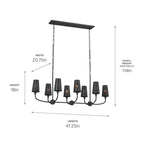 Kichler Lighting Adeena Linear Chandelier 8lt