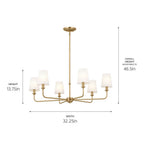 Kichler Lighting 52516BNB Brushed Natural Brass Chandelier 6lt Image 3