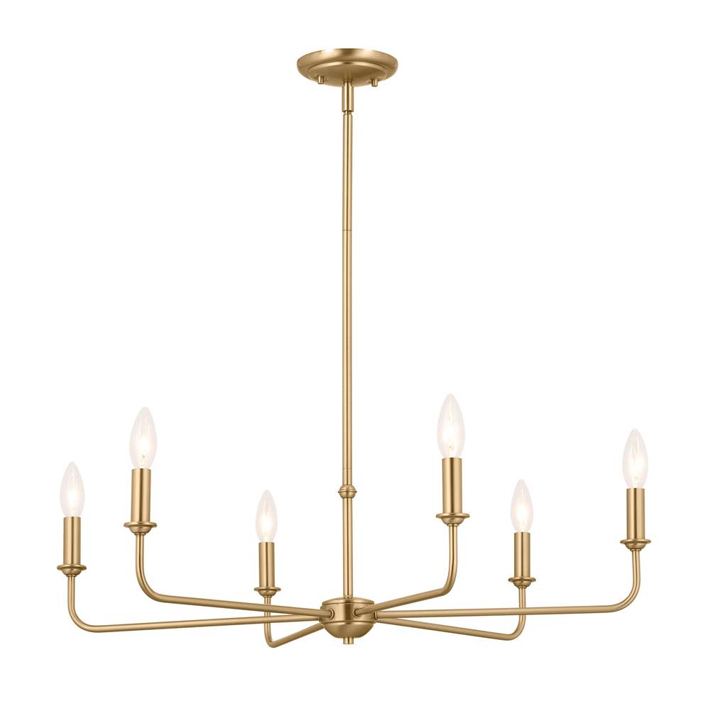 Kichler Lighting 52516BNB Brushed Natural Brass Chandelier 6lt Image 9