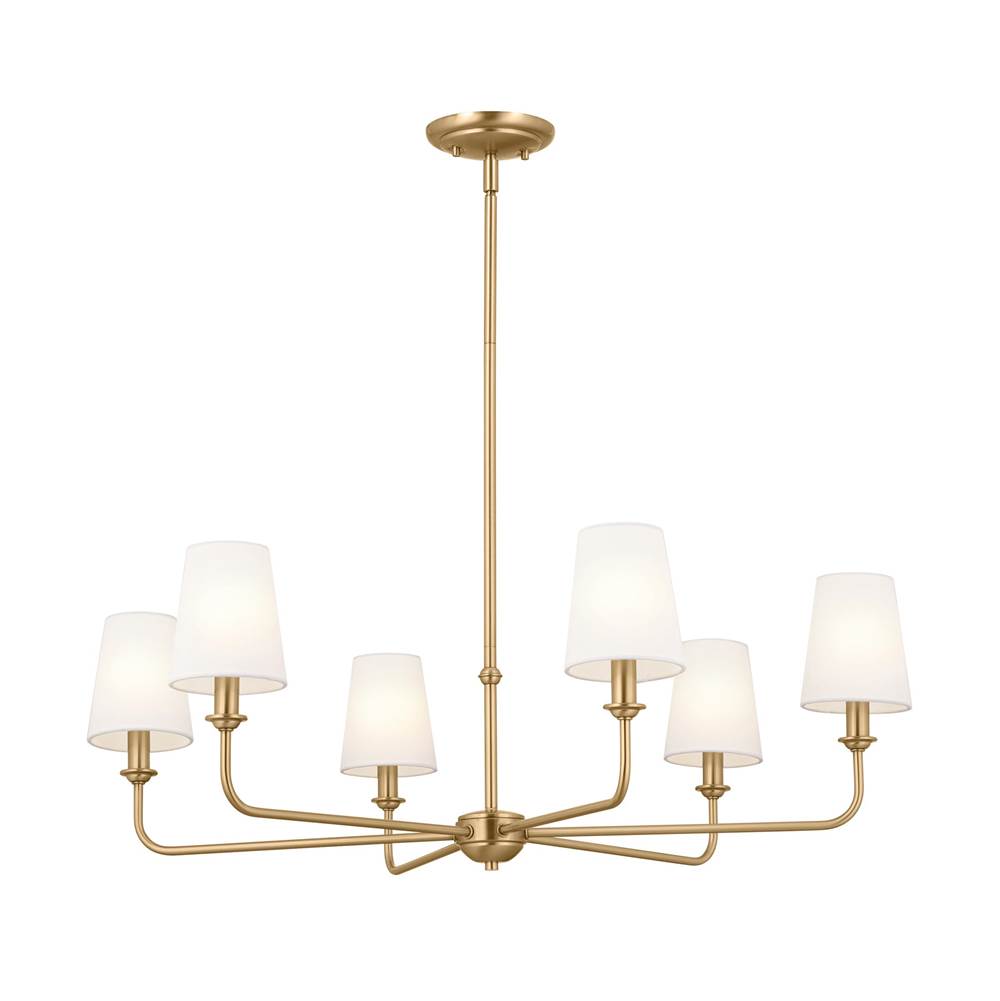 Kichler Lighting 52516BNB Brushed Natural Brass Chandelier 6lt Image 2