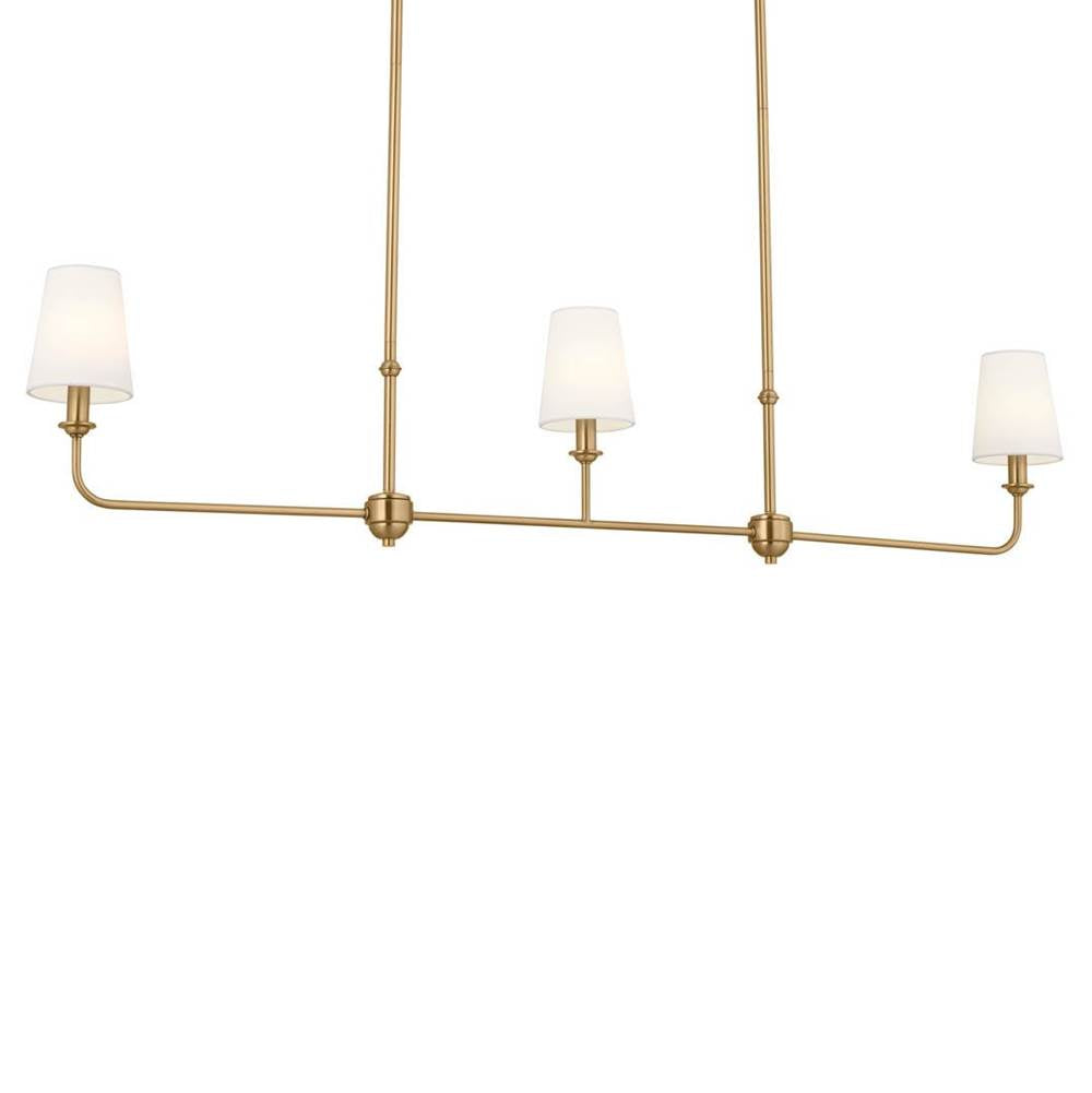 Kichler Lighting 52519BNB Brushed Natural Brass Linear Chandelier 3lt Image 3
