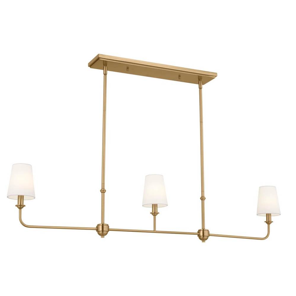 Kichler Lighting 52519BNB Brushed Natural Brass Linear Chandelier 3lt Image 1