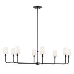 Kichler Lighting Pallas 52'' Xl 8-light Round Chandelier With White Linen Shade In Black