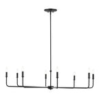 Kichler Lighting 52521BK Black Pallas 52'' Xl 8-light Round Chandelier With White Linen Shade In Black Image 7