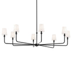 Kichler Lighting 52521BK Black Pallas 52'' Xl 8-light Round Chandelier With White Linen Shade In Black Image 5