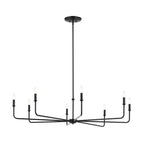 Kichler Lighting 52521BK Black Pallas 52'' Xl 8-light Round Chandelier With White Linen Shade In Black Image 3