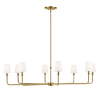 Kichler Lighting 52521BNB Brushed Natural Brass Pallas 52'' Xl 8-light Round Chandelier With White Linen Shade In Brushed Natural Brass Image 6