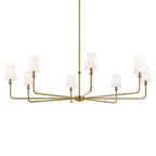 Kichler Lighting 52521BNB Brushed Natural Brass Pallas 52'' Xl 8-light Round Chandelier With White Linen Shade In Brushed Natural Brass Image 4