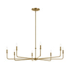 Kichler Lighting 52521BNB Brushed Natural Brass Pallas 52'' Xl 8-light Round Chandelier With White Linen Shade In Brushed Natural Brass Image 3