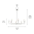Kichler Lighting 52521PN Polished Nickel Pallas 52'' Xl 8-light Round Chandelier With White Linen Shade In Polished Nickel Image 2