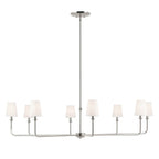 Kichler Lighting 52521PN Polished Nickel Pallas 52'' Xl 8-light Round Chandelier With White Linen Shade In Polished Nickel Image 6