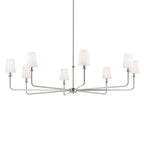 Kichler Lighting 52521PN Polished Nickel Pallas 52'' Xl 8-light Round Chandelier With White Linen Shade In Polished Nickel Image 4