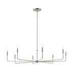 Kichler Lighting 52521PN Polished Nickel Pallas 52'' Xl 8-light Round Chandelier With White Linen Shade In Polished Nickel Image 3