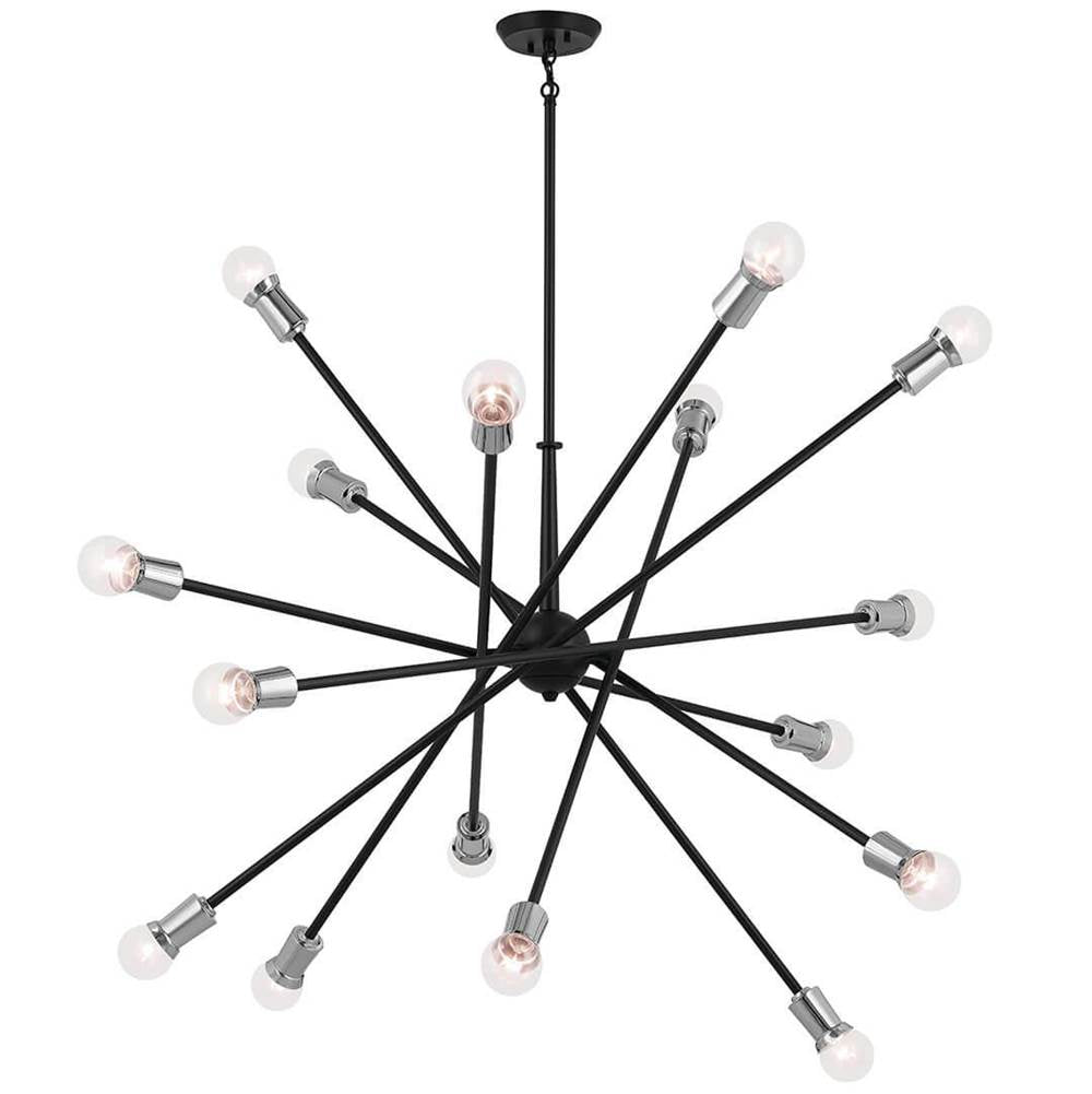 Kichler Lighting 52537BK Black Armstrong 63'' 16 Light Chandelier In Black Image 1
