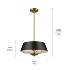 Kichler Lighting 52542BK Black Pendant/semi Flush 3lt Image 3