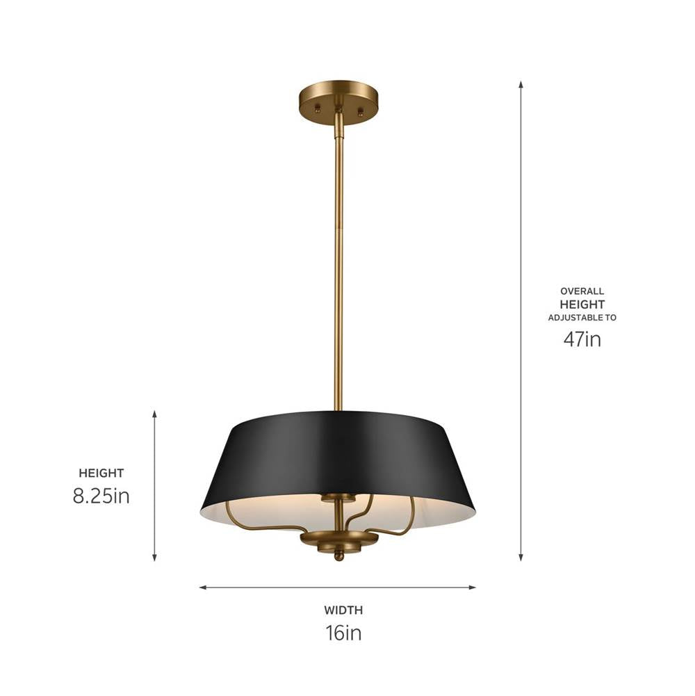 Kichler Lighting 52542BK Black Pendant/semi Flush 3lt Image 3