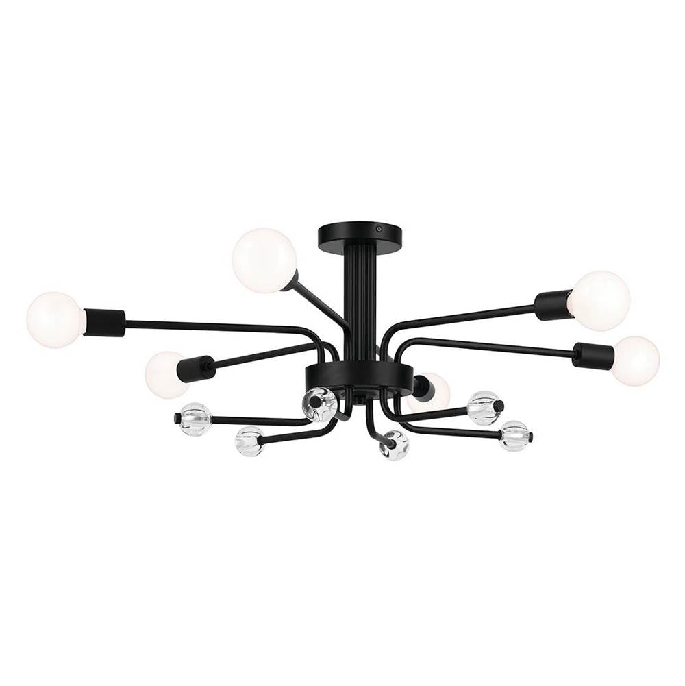 Kichler Lighting 52602BK Black Semi Flush 6lt Image 2