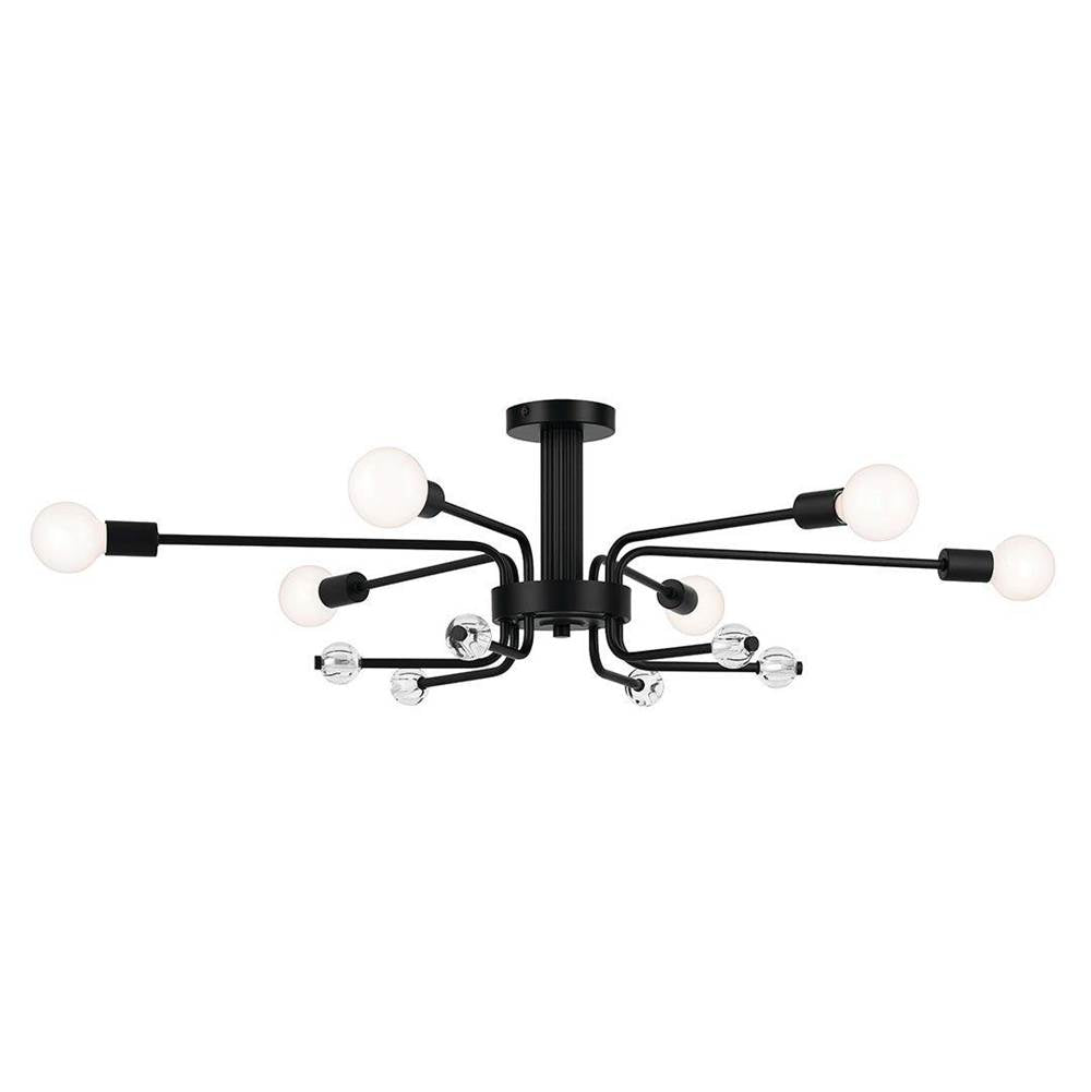 Kichler Lighting 52602BK Black Semi Flush 6lt Image 1