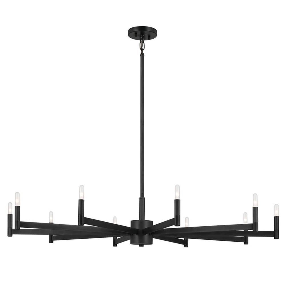 Kichler Lighting 52613BK Black Erzo 48'' 10 Light Chandelier In Black Image 1