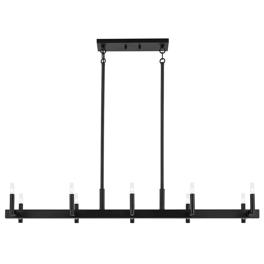 Kichler Lighting 52614BK Black Erzo 50'' 10 Light Linear Chandelier In Black Image 2