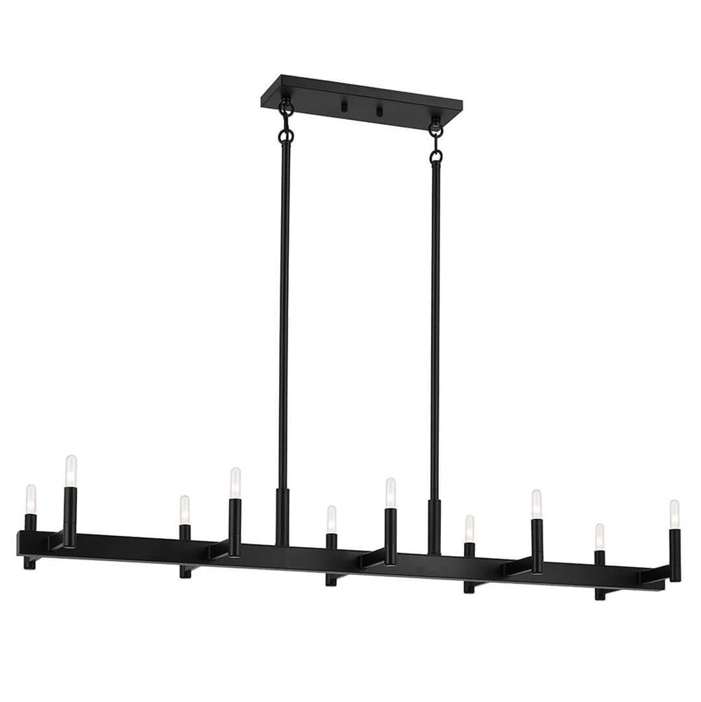 Kichler Lighting 52614BK Black Erzo 50'' 10 Light Linear Chandelier In Black Image 1