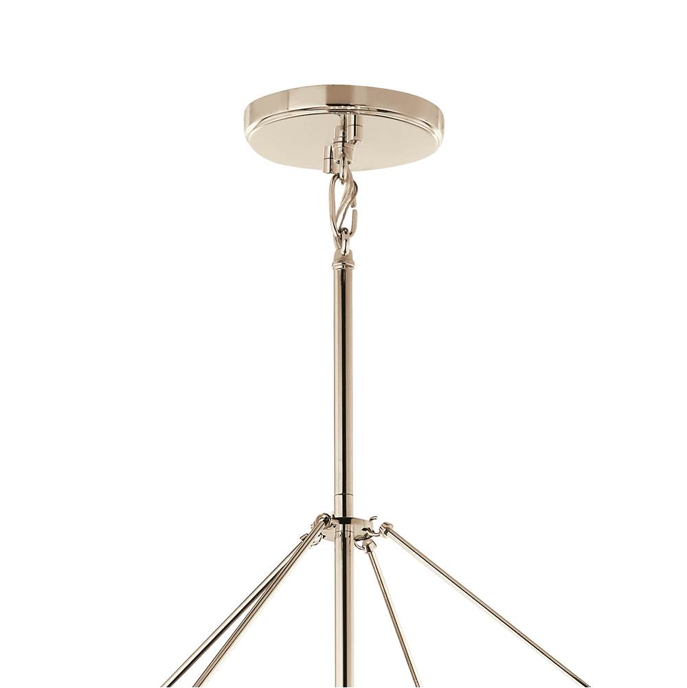 Kichler Lighting 52628PN Polished Nickel Eisley 40.25 Inch 8 Light Foyer Pendant In Polished Nickel And Black Image 9