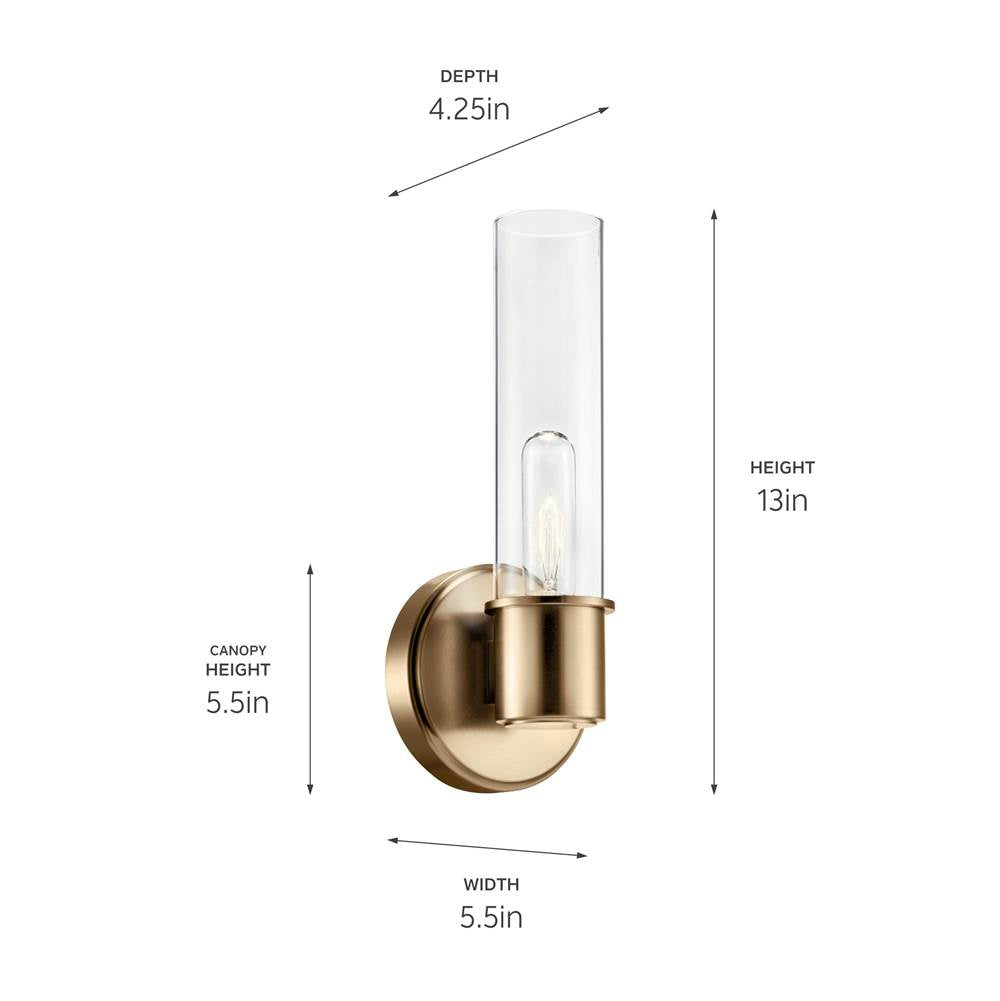 Kichler Lighting 52653CPZ Champagne Bronze Wall Sconce 1lt Image 3