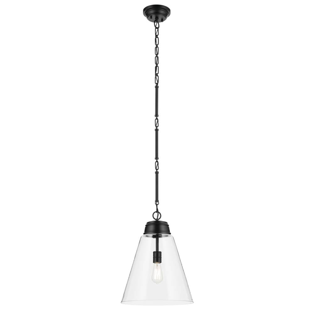 Kichler Lighting 52662BKCLR Black Pendant Large 1lt Image 1