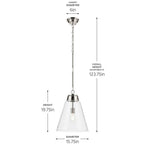 Kichler Lighting 52662PNCLR Polished Nickel Pendant Large 1lt Image 2