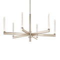 Kichler Lighting 52667PN Polished Nickel Sycara 36.25 Inch 6 Light Led Chandelier With Faceted Crystal In Polished Nickel Image 1