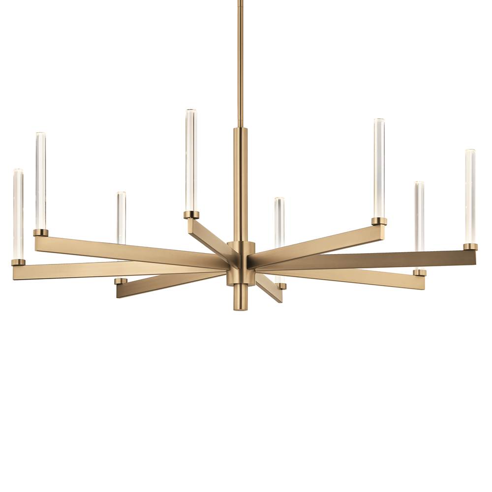 Kichler Lighting 52668CPZ Champagne Bronze Sycara 48.5 Inch 8 Light Led Chandelier With Faceted Crystal In Champagne Bronze Image 1