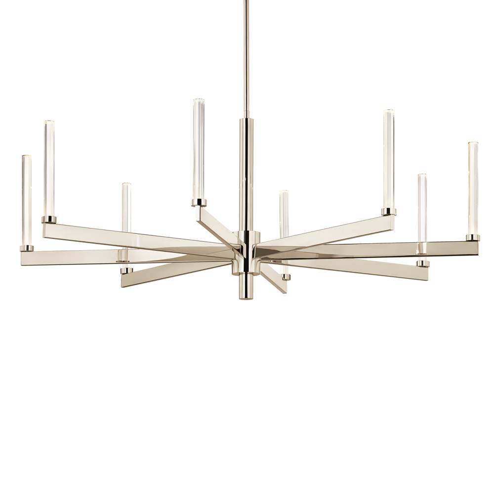 Kichler Lighting 52668PN Polished Nickel Sycara 48.5 Inch 8 Light Led Chandelier With Faceted Crystal In Polished Nickel Image 1