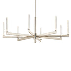 Kichler Lighting 52668PN Polished Nickel Sycara 48.5 Inch 8 Light Led Chandelier With Faceted Crystal In Polished Nickel Image 1