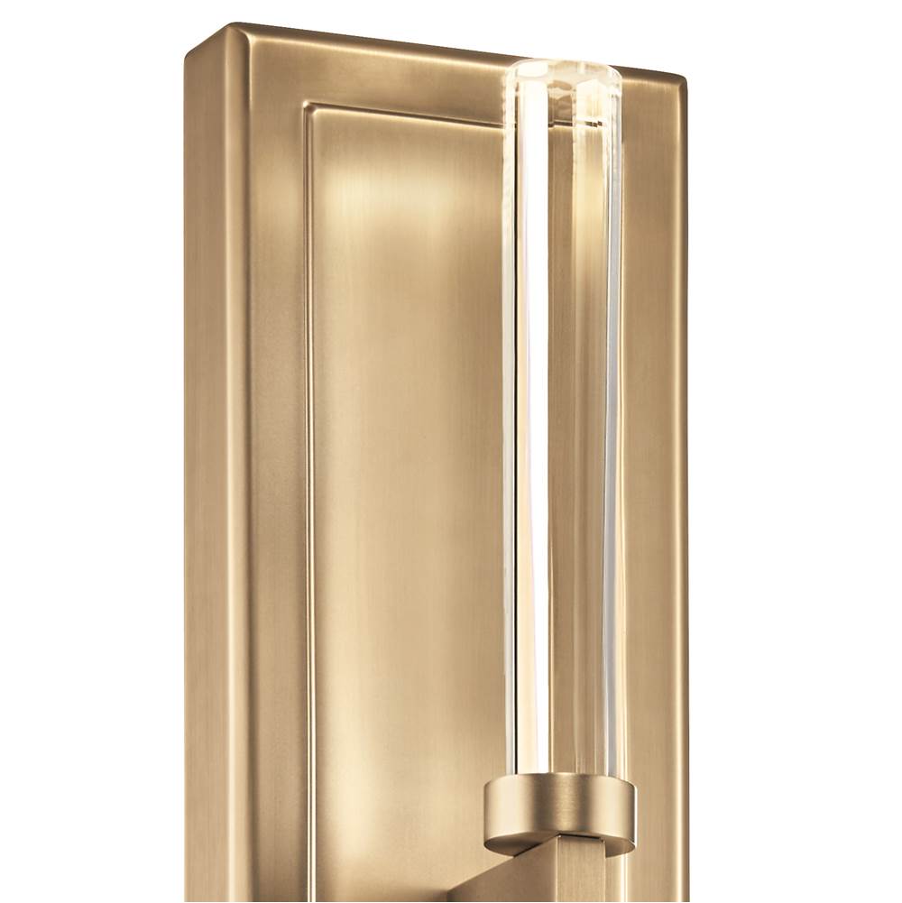 Kichler Lighting Sycara 19 Inch 2 Light Led Wall Sconce With Faceted Crystal In Champagne Bronze